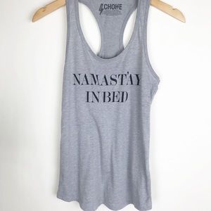 Choke | Namast’ ay In Bed gray yoga tank top